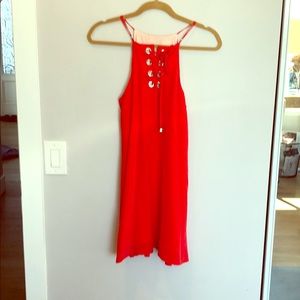Silk red Dress Lavender Brown size s